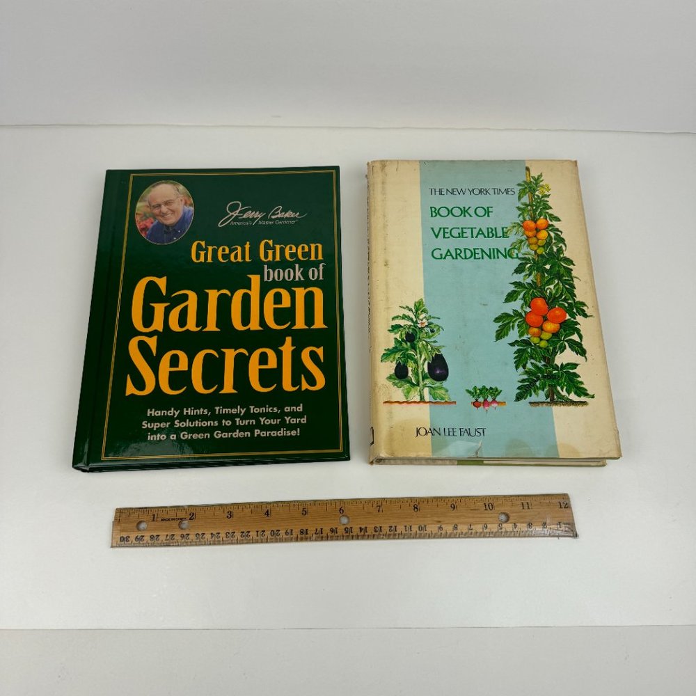 2 Vtg Gardening Books New York Times Veg Gardening Jerry Baker Garden‎ Secrets
